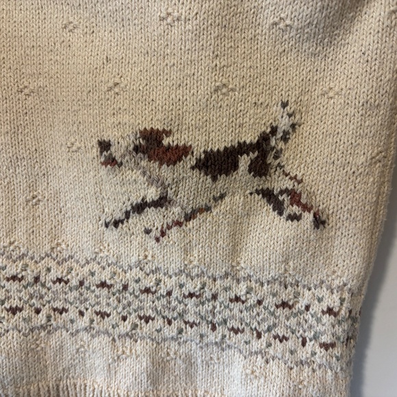 Exclusive Hand Knit for Lauren Ralph Lauren Equestrian Horse & Dog Knit Sweater - Picture 6 of 7